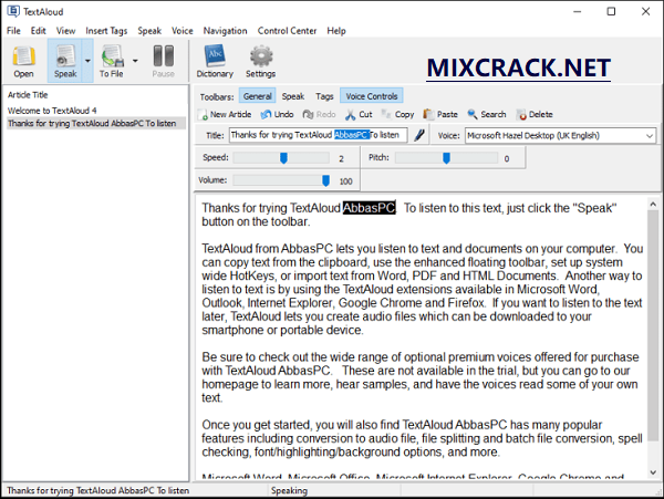 NextUp TextAloud 4 Crack + Serial Key Free Download